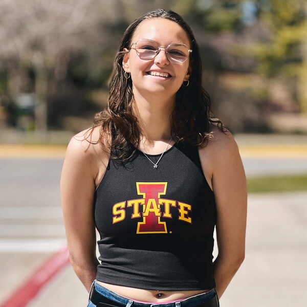 ZooZatz Women's I-State Black Cropped Tank Top